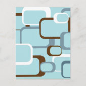 Lichtblauw retro vierkantjes briefkaart (Voorkant)