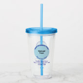 Lichtblauw Rond Zakelijk Merk op Acryl Tumbler Acryl Drinkbeker (Voorkant)