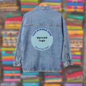 Lichtblauw Rond Zakelijk Merk op Vrouwen Denim Jacket