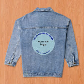 Lichtblauw Rond Zakelijk Merk op Vrouwen Denim Jacket