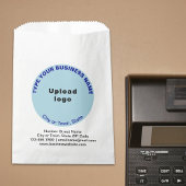 Lichtblauw Ronde Bedrijfsmerk op Papieren Zak Bedankzakje