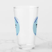 Lichtblauw Ronde Vorm Zakelijk Merk op Glazen Beke (Links)