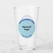 Lichtblauw Ronde Vorm Zakelijk Merk op Glazen Beke (Voorkant)