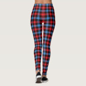 Lichtblauw/Rood Plaid Vrouwen Leggings (Achterkant)