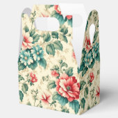  lichtblauw rood Victoriaans bloemontwerp Bedankdoosjes (Geopend)