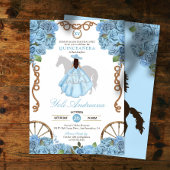 Lichtblauw Roos Charra Quinceanera Kaart
