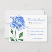 Lichtblauw Roos Quinceañera Response Kaart (Voorkant)