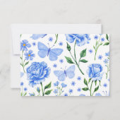 Lichtblauw Roos Quinceañera Response Kaart (Achterkant)