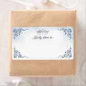 Lichtblauw Roos Silver Princess Crown Verzending Etiket (Insitu)