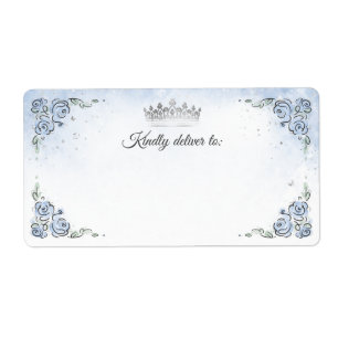 Lichtblauw Roos Silver Princess Crown Verzending Etiket