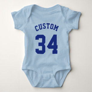 Lichtblauw & Royal Baby   Sport Jersey Design Romper