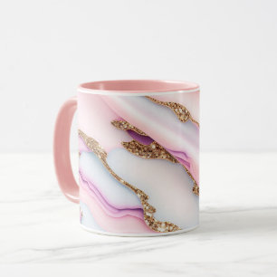Lichtblauw Roze Agaat Marmer Modern Collectie Mok