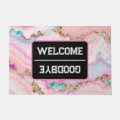 Lichtblauw Roze Agaat Marmer Populair Collectie Deurmat (Voorkant)