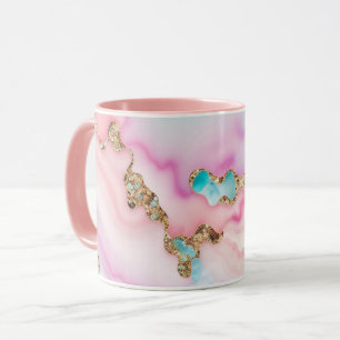 Lichtblauw Roze Agaat Marmer Populair Collectie Mok