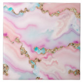 Lichtblauw Roze Agaat Marmer Populair Collectie Tegeltje (Voorkant)