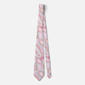 Lichtblauw Roze Agaat Marmer Trendy Collectie Stropdas (Voorkant)