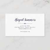 Lichtblauw & Roze Boho Floral Lijst Visitekaartje (Achterkant)