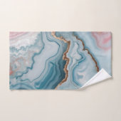 Lichtblauw Roze Goud Agaat Marmer Modern ontwerp Bad Handdoek (Handdoek)
