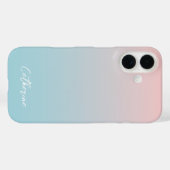 Lichtblauw Roze Gradient Modern Minimal Script Case-Mate iPhone Case (Achterkant (horizontaal))