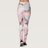 Lichtblauw Roze Marmeren Agaat Modern Collectie Leggings (Achterkant)