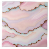 Lichtblauw Roze Marmeren Agaat Modern Collectie Tegeltje (Voorkant)