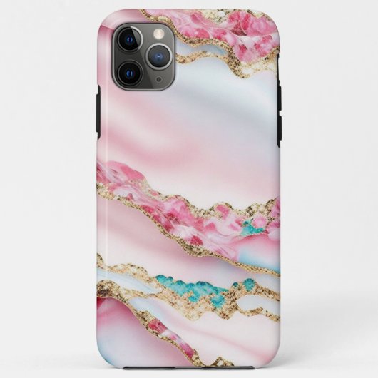 Lichtblauw Roze Marmeren Agaat Populair Collectie Case-Mate iPhone Case (Achterkant)
