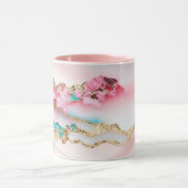 Lichtblauw Roze Marmeren Agaat Populair Collectie Mok (Midden)