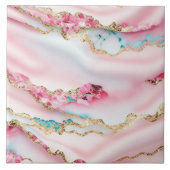 Lichtblauw Roze Marmeren Agaat Populair Collectie Tegeltje (Voorkant)