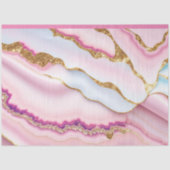 Lichtblauw Roze Marmeren Agaat Trendy Collectie Tissuepapier (Voorkant)