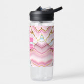 Lichtblauw Roze Marmeren Agaat Trendy Collectie Waterfles (Links)