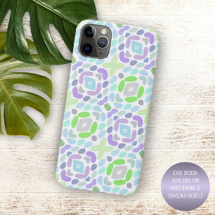 Lichtblauw Roze Paars Limoengroen Afrikaanse Kunst Case-Mate iPhone Case