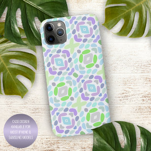 Lichtblauw Roze Paars Limoengroen Afrikaanse Kunst iPhone 16 Pro Max Hoesje