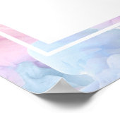 Lichtblauw Roze Rook Baby Geslacht Onthullen Stemm Poster (Hoek)