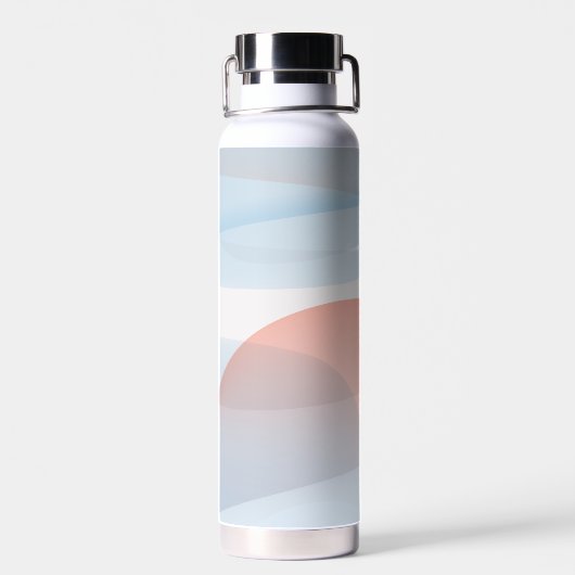 Lichtblauw roze verloopnaam waterfles (Achterkant)