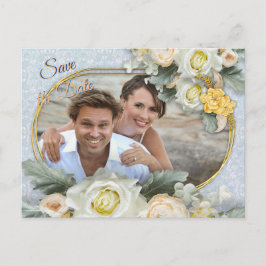 Lichtblauw, Roze & Witte Mandala's Aankondigingskaart