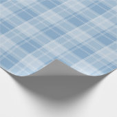 Lichtblauw ruitpatroon cadeaupapier (Hoek)
