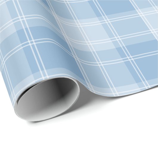 Lichtblauw ruitpatroon cadeaupapier (Rol Hoek)