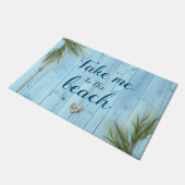 Lichtblauw rustiek kusthout Neem me mee naar het s Deurmat (Schuin)