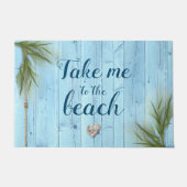 Lichtblauw rustiek kusthout Neem me mee naar het s Deurmat (Voorkant)