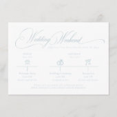 Lichtblauw "S" Monogram Trouwruimte Kaart (Voorkant)