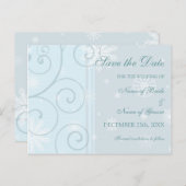 Lichtblauw Save the Date Winter Wedding Briefkaart (Voorkant / Achterkant)