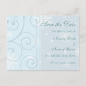 Lichtblauw Save the Date Winter Wedding Briefkaart (Voorkant)