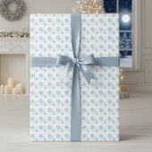 Lichtblauw Sneeuwvlokje Wit Inpakpapier