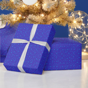 Lichtblauw Sneeuwvlokken Helder Blauw Kerstmis Cadeaupapier