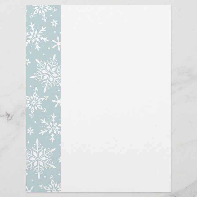 lichtblauw snowflake letterhoofd (Voorkant)