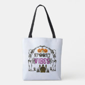 Lichtblauw Spooky Vibes Halloween Tote Bag (Achterkant)