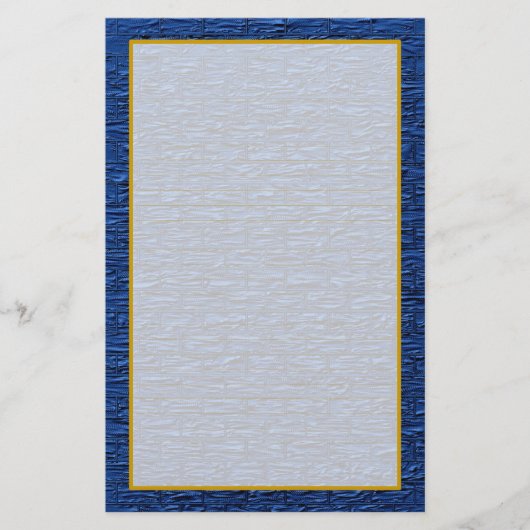 Lichtblauw staal baksteen fijn gevoerd briefpapier (Voorkant)
