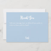 Lichtblauw Stijlvol Script Geometrisch Lijst Bruil Bedankkaart (Achterkant)