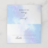 Lichtblauw, Strand Wedding Place Card Plaatskaartje (Buitenkant ongevouwen)