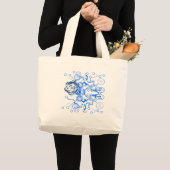 lichtblauw stroomschema grote tote bag (Voorkant (product))